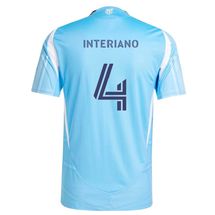 Danxen Mulher Camisola Jeffrey Interiano #4 Azul Celeste Branco Principal 2026/27 Camisa