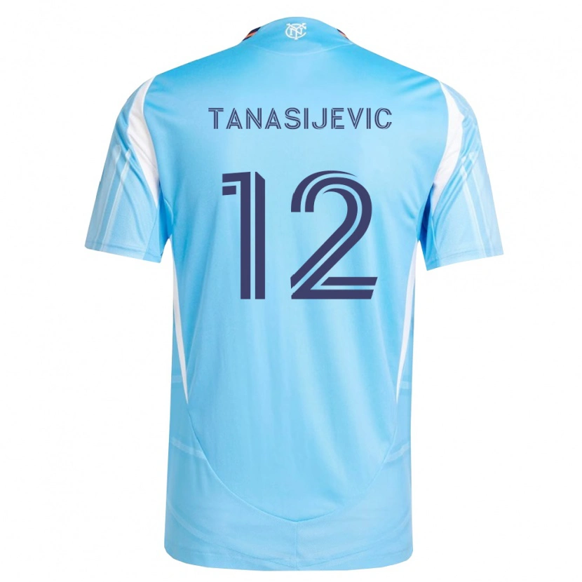 Danxen Mulher Camisola Strahinja Tanasijevic #12 Azul Celeste Branco Principal 2026/27 Camisa