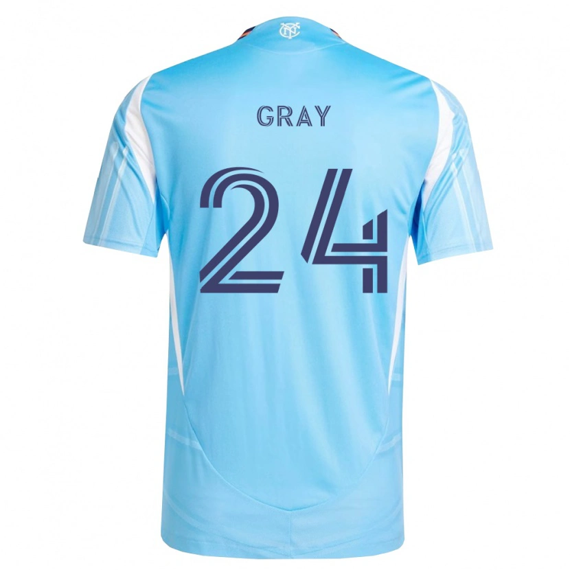 Danxen Mulher Camisola Tayvon Gray #24 Azul Celeste Branco Principal 2026/27 Camisa