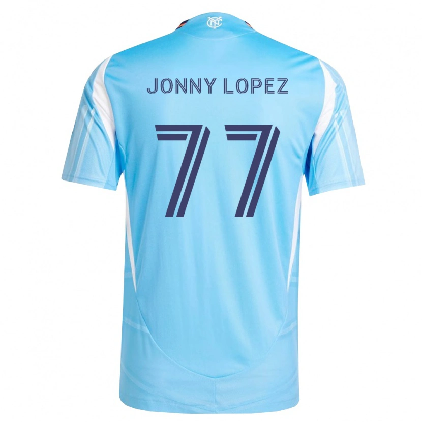 Danxen Mulher Camisola Jonny Lopez #77 Azul Celeste Branco Principal 2026/27 Camisa