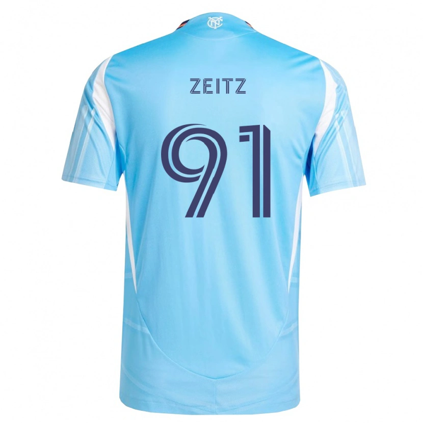 Danxen Mulher Camisola Uriel Zeitz #91 Azul Celeste Branco Principal 2026/27 Camisa