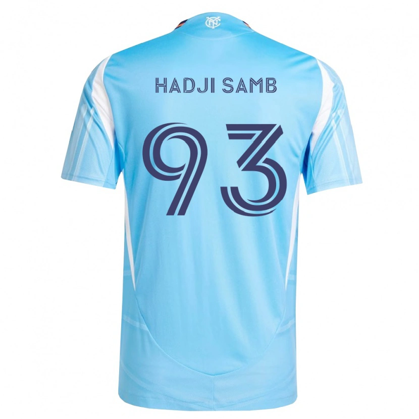 Danxen Mulher Camisola El Hadji Samb #93 Azul Celeste Branco Principal 2026/27 Camisa
