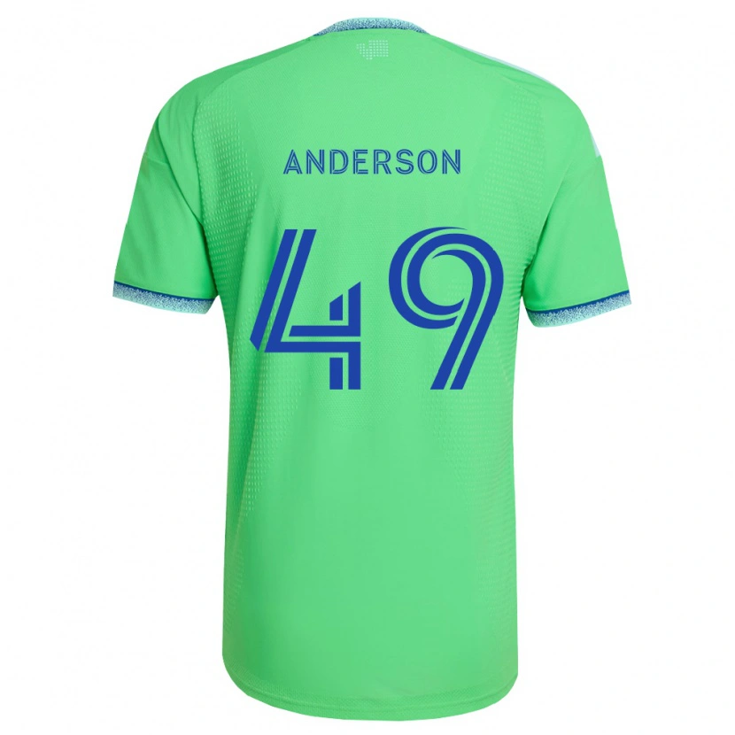 Danxen Mulher Camisola Hunter Anderson #49 Verde Azul Claro Principal 2026/27 Camisa