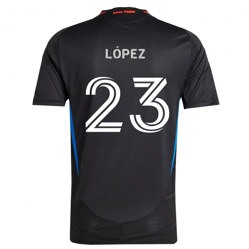 Danxen Mulher Camisola Hernán López #23 Azul Branco Preto Principal 2026/27 Camisa