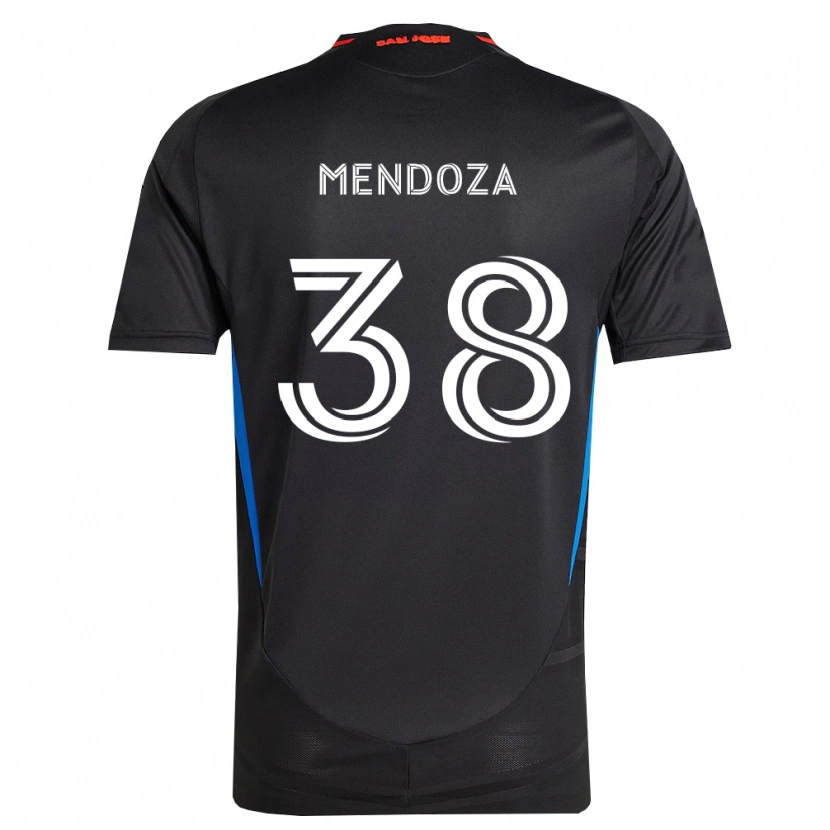 Danxen Mulher Camisola Edwyn Mendoza #38 Azul Branco Preto Principal 2026/27 Camisa