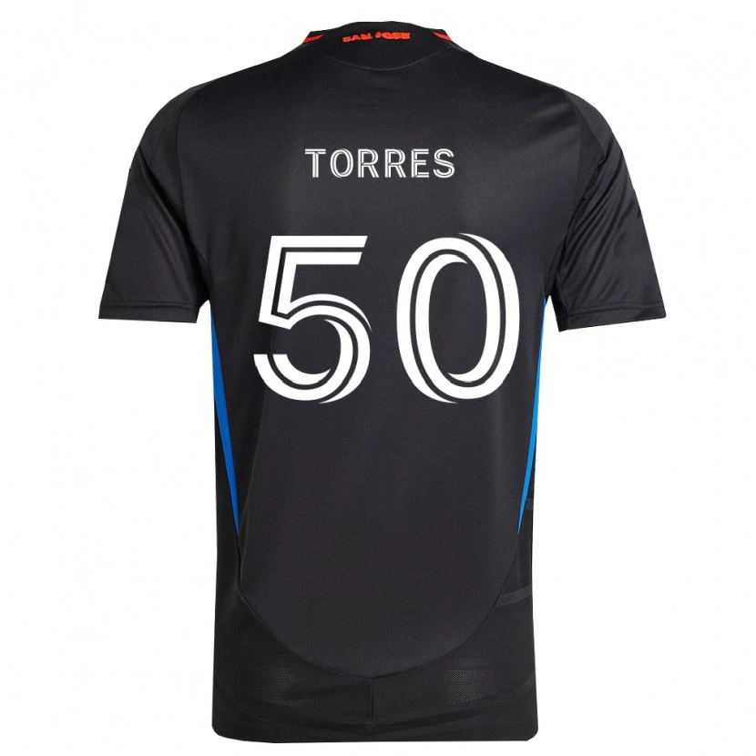 Danxen Mulher Camisola Jorge Torres #50 Azul Branco Preto Principal 2026/27 Camisa