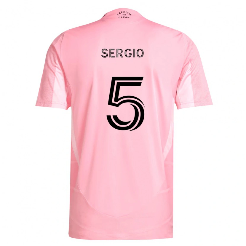 Danxen Mulher Camisola Sergio Busquets #5 Rosa Preto Principal 2026/27 Camisa