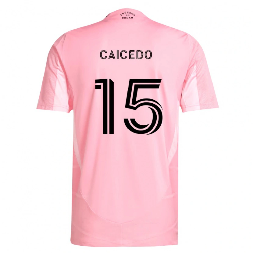 Danxen Mulher Camisola Fricio Caicedo #15 Rosa Preto Principal 2026/27 Camisa
