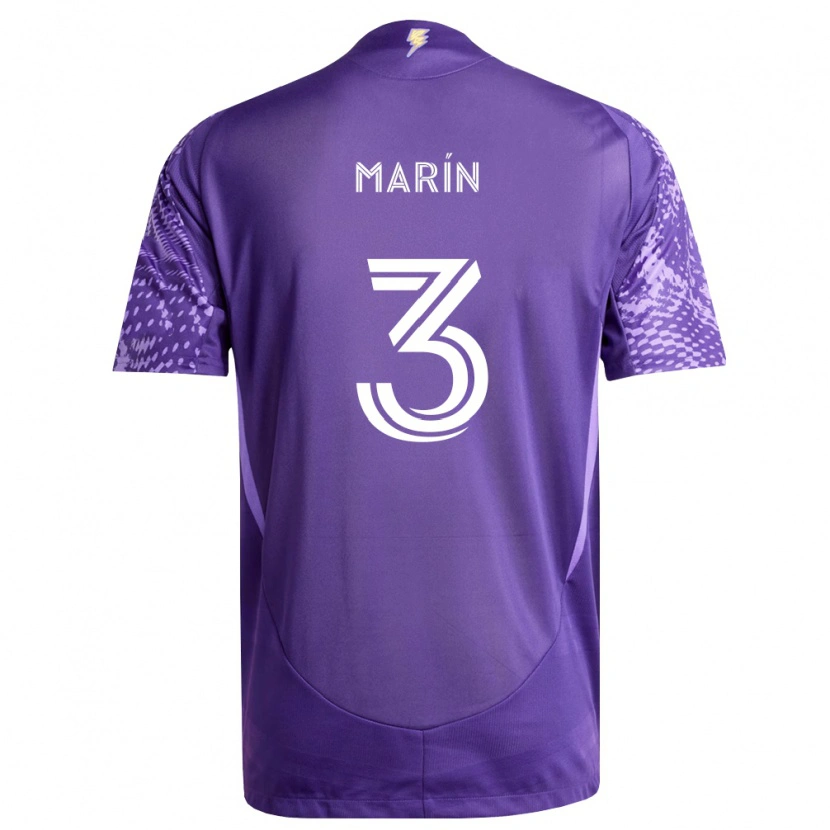 Danxen Mulher Camisola Adrián Marín #3 Roxo Branco Principal 2026/27 Camisa