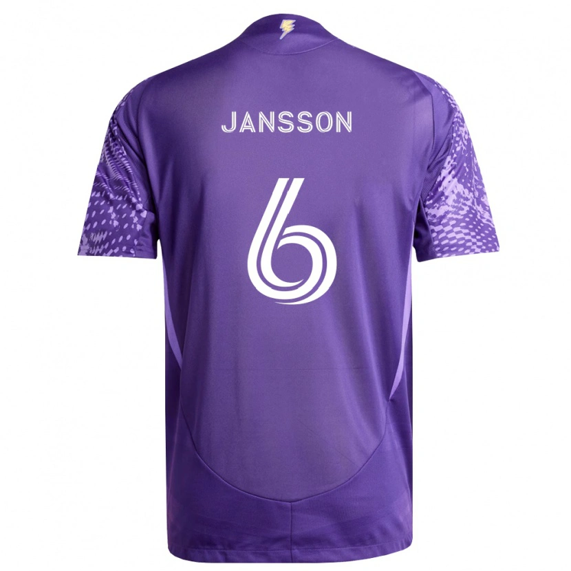 Danxen Mulher Camisola Robin Jansson #6 Roxo Branco Principal 2026/27 Camisa
