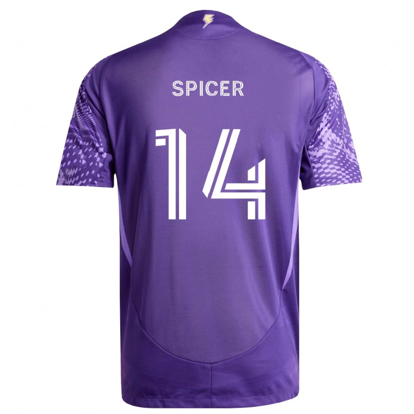 Danxen Mulher Camisola Tyrese Spicer #14 Roxo Branco Principal 2026/27 Camisa