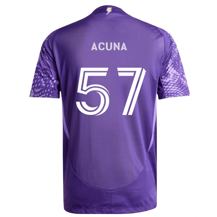 Danxen Mulher Camisola Cristofer Acuña #57 Roxo Branco Principal 2026/27 Camisa