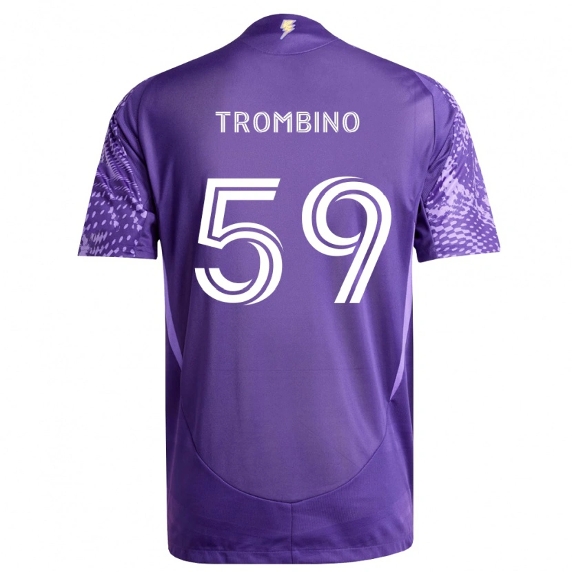Danxen Mulher Camisola Caleb Trombino #59 Roxo Branco Principal 2026/27 Camisa