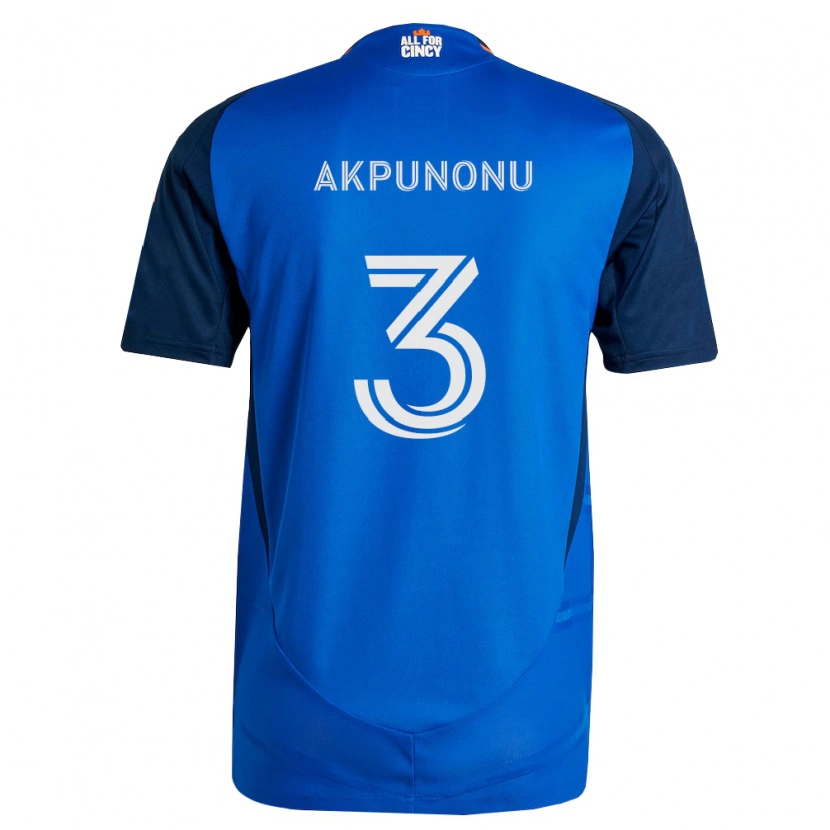 Danxen Mulher Camisola Joey Akpunonu #3 Azul Real Laranja Principal 2026/27 Camisa