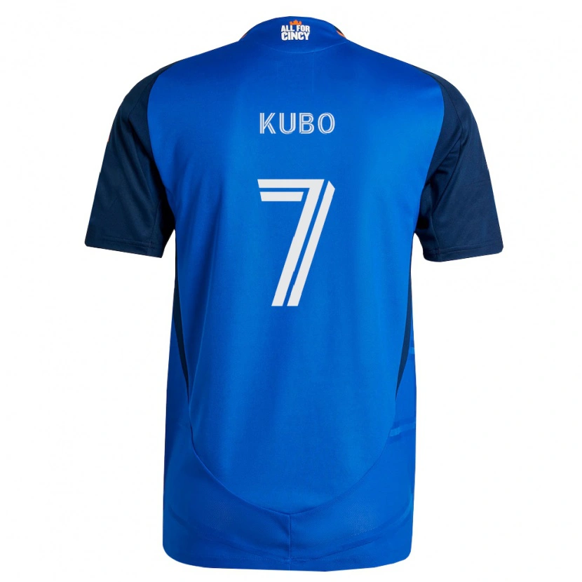 Danxen Mulher Camisola Yuya Kubo #7 Azul Real Laranja Principal 2026/27 Camisa