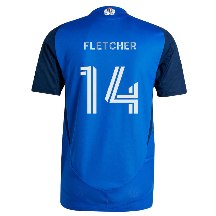 Danxen Mulher Camisola Kristian Fletcher #14 Azul Real Laranja Principal 2026/27 Camisa