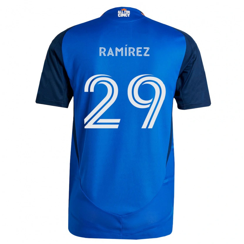 Danxen Mulher Camisola Bryan Ramírez #29 Azul Real Laranja Principal 2026/27 Camisa