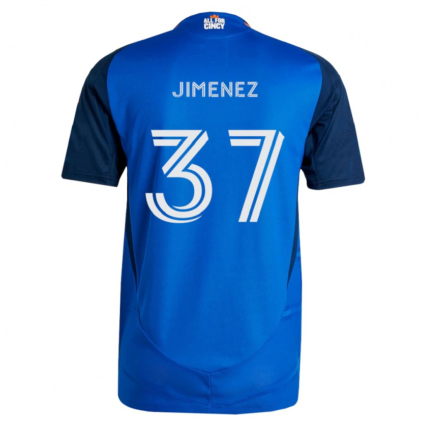 Danxen Mulher Camisola Stiven Jimenez #37 Azul Real Laranja Principal 2026/27 Camisa