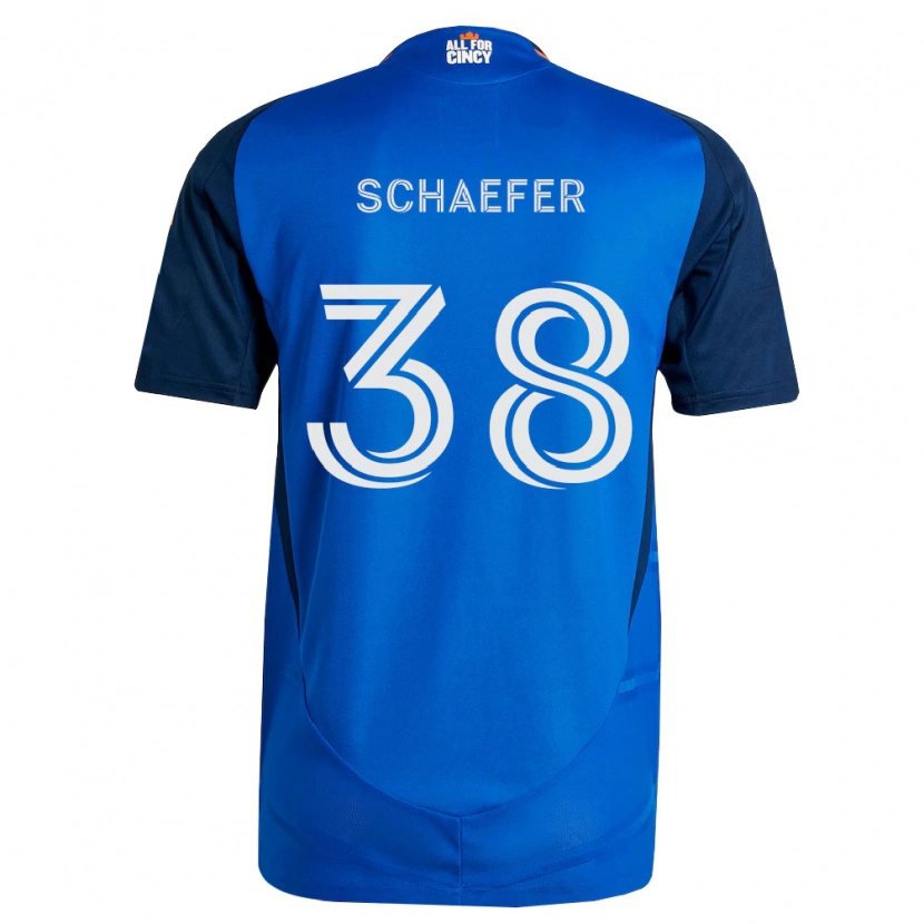 Danxen Mulher Camisola Brian Schaefer #38 Azul Real Laranja Principal 2026/27 Camisa