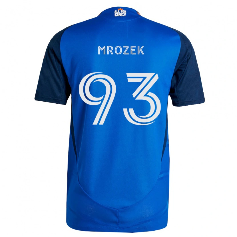 Danxen Mulher Camisola Fabian Mrozek #93 Azul Real Laranja Principal 2026/27 Camisa