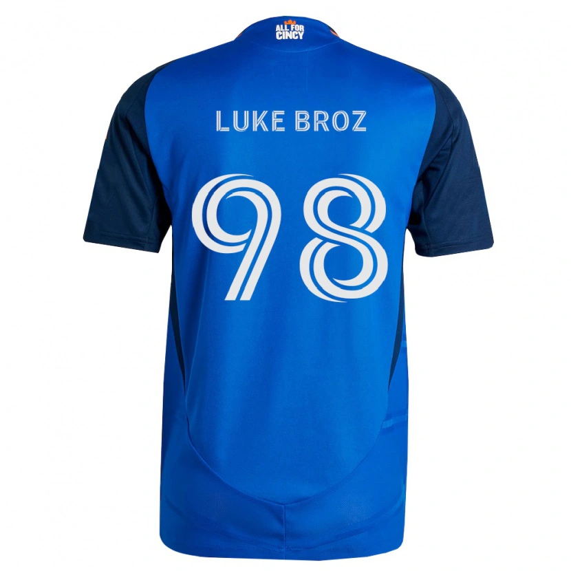 Danxen Mulher Camisola Luke Broz #98 Azul Real Laranja Principal 2026/27 Camisa