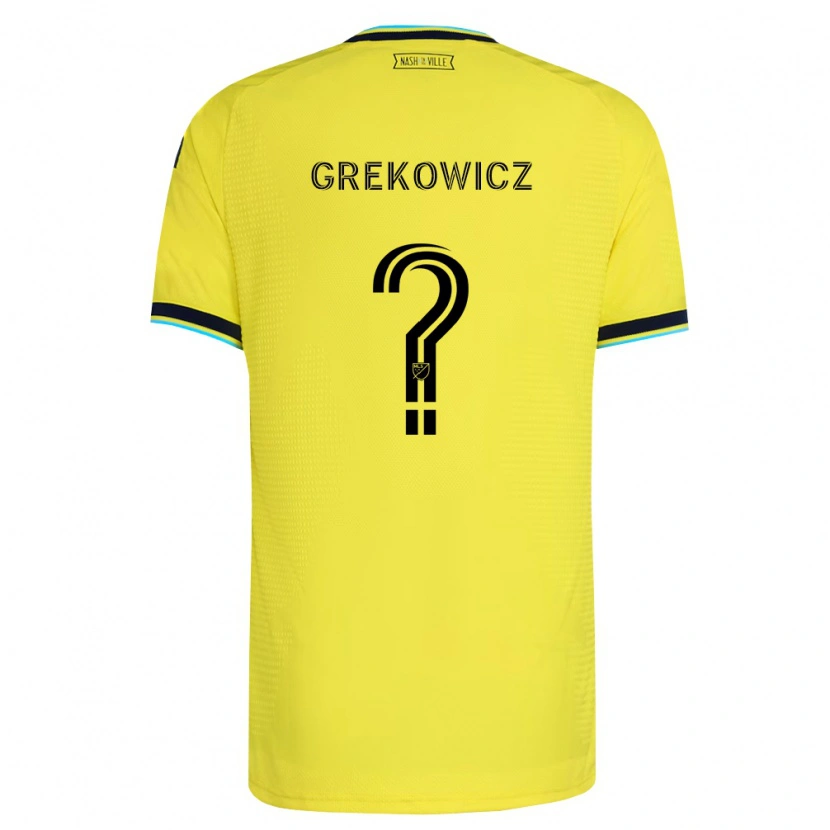 Danxen Mulher Camisola Jacob Grekowicz #0 Amarelo Brilhante Azul Marinho Principal 2026/27 Camisa