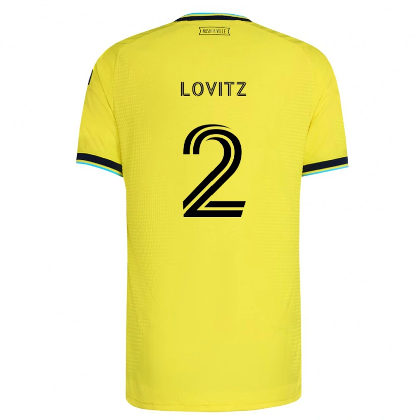 Danxen Mulher Camisola Daniel Lovitz #2 Amarelo Brilhante Azul Marinho Principal 2026/27 Camisa