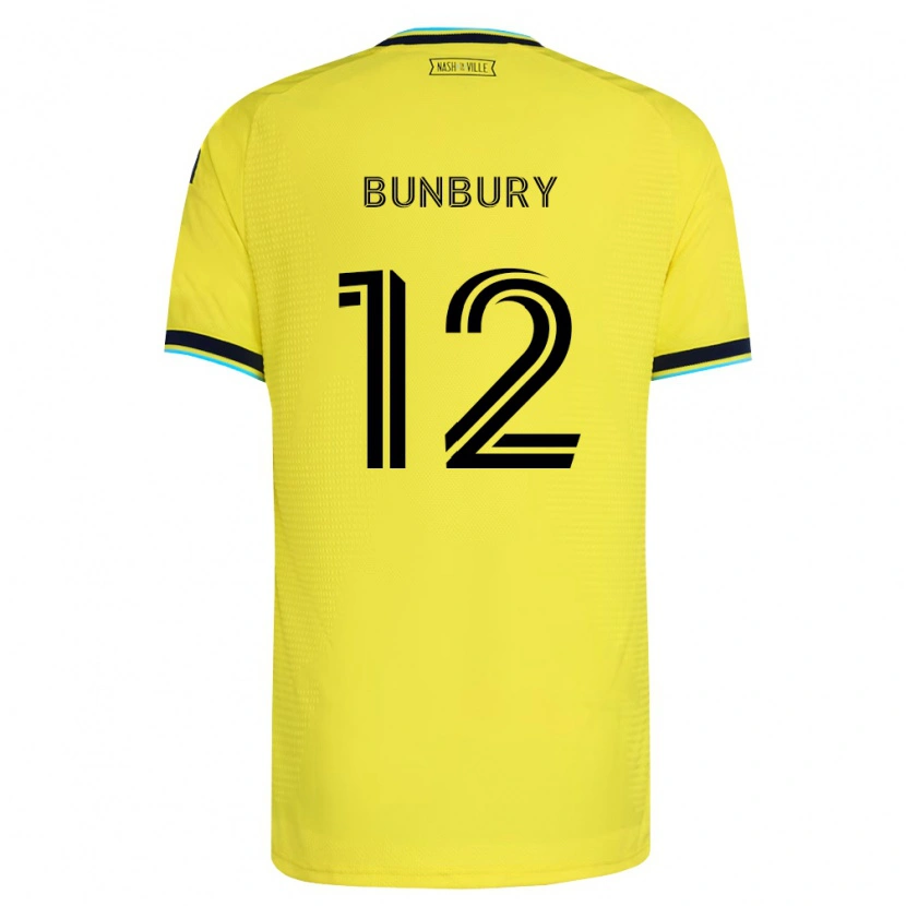 Danxen Mulher Camisola Teal Bunbury #12 Amarelo Brilhante Azul Marinho Principal 2026/27 Camisa