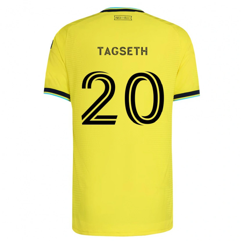 Danxen Mulher Camisola Edvard Tagseth #20 Amarelo Brilhante Azul Marinho Principal 2026/27 Camisa