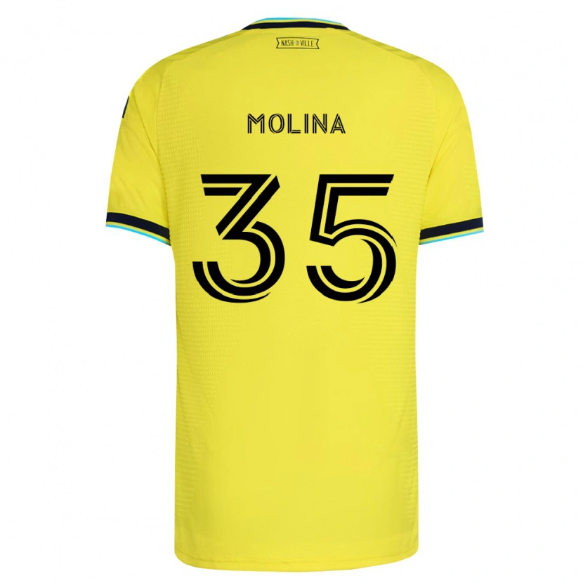 Danxen Mulher Camisola Malachi Molina #35 Amarelo Brilhante Azul Marinho Principal 2026/27 Camisa