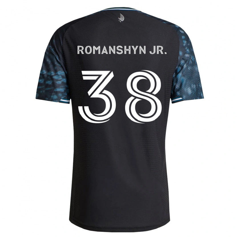Danxen Mulher Camisola Kage Romanshyn Jr. #38 Preto Branco Principal 2026/27 Camisa