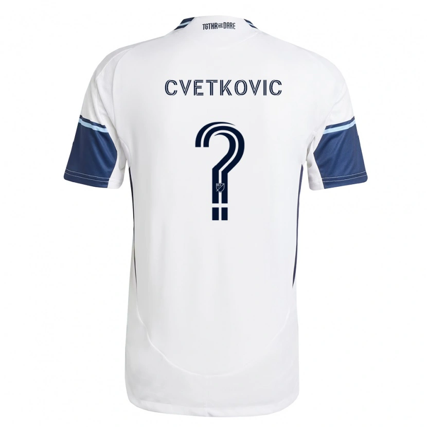 Danxen Mulher Camisola Aleksa Cvetkovic #0 Branco Azul Real Principal 2026/27 Camisa