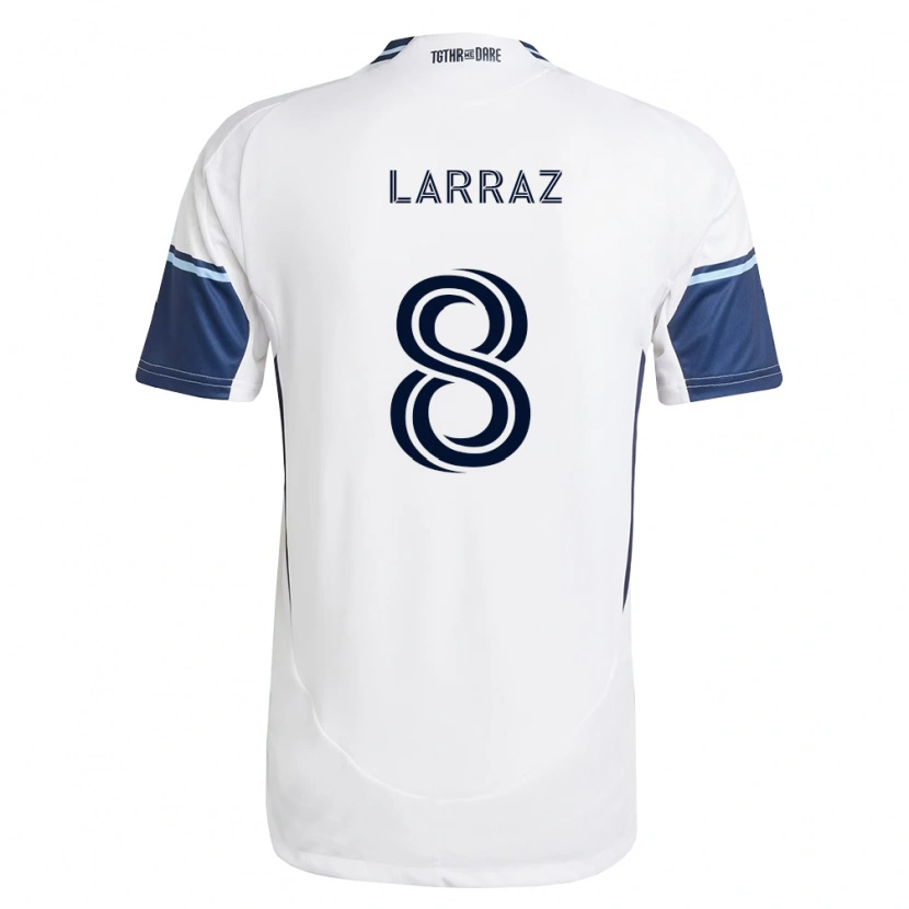 Danxen Mulher Camisola Oliver Larraz #8 Branco Azul Real Principal 2026/27 Camisa