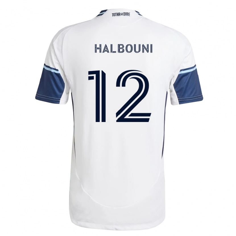 Danxen Mulher Camisola Belal Halbouni #12 Branco Azul Real Principal 2026/27 Camisa