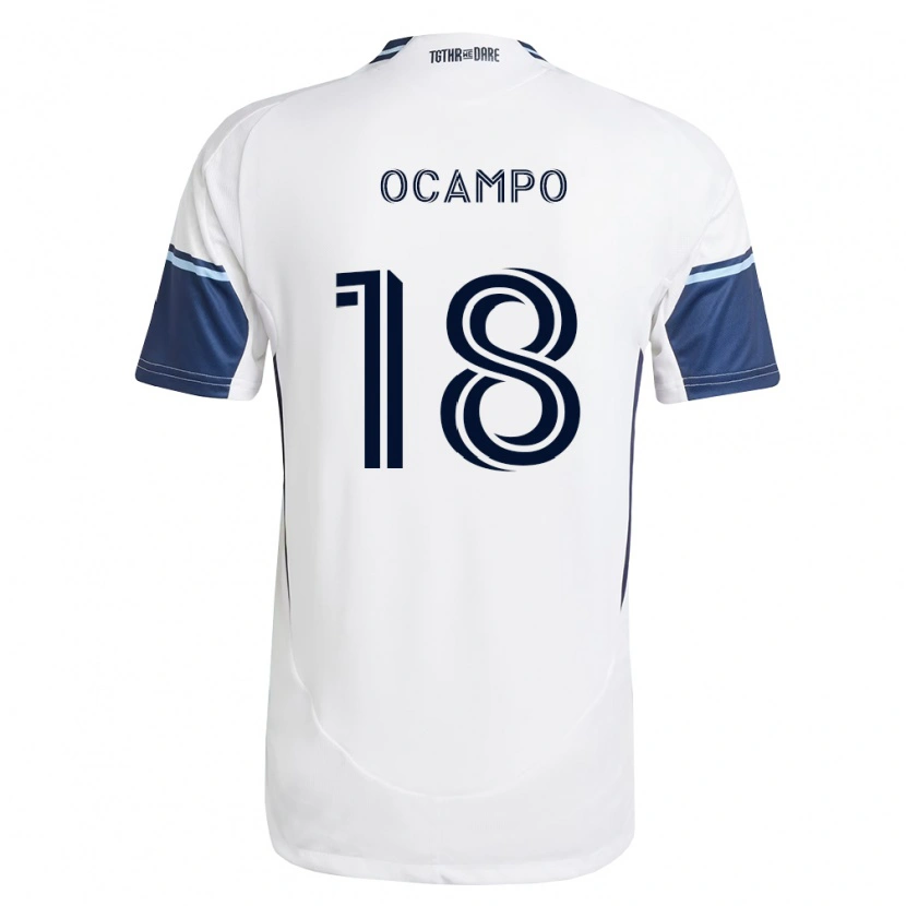 Danxen Mulher Camisola Édier Ocampo #18 Branco Azul Real Principal 2026/27 Camisa