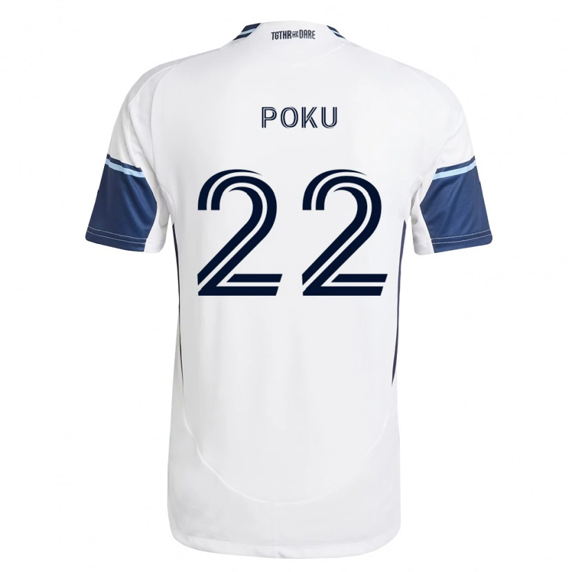 Danxen Mulher Camisola Kwasi Poku #22 Branco Azul Real Principal 2026/27 Camisa