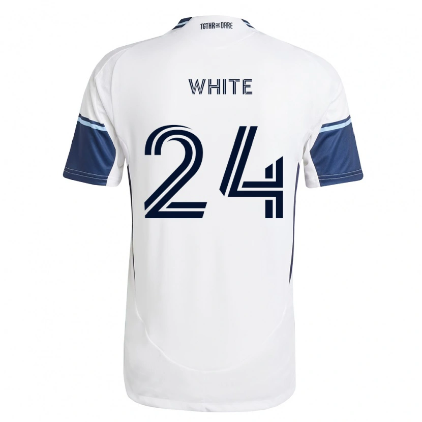 Danxen Mulher Camisola Brian White #24 Branco Azul Real Principal 2026/27 Camisa