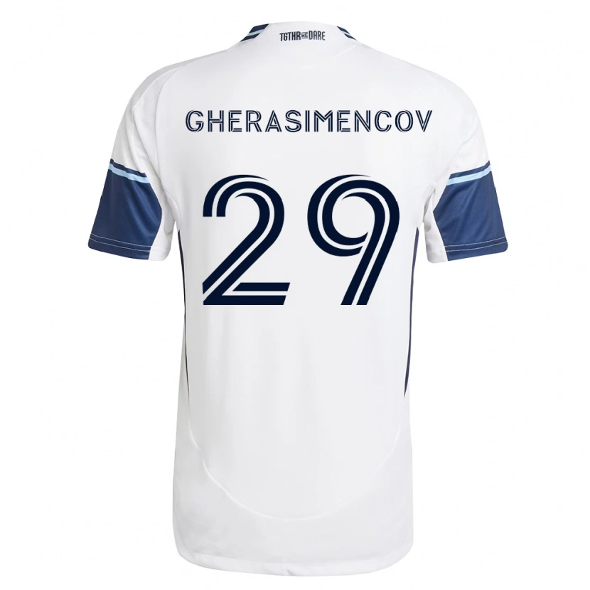 Danxen Mulher Camisola Mihail Gherasimencov #29 Branco Azul Real Principal 2026/27 Camisa