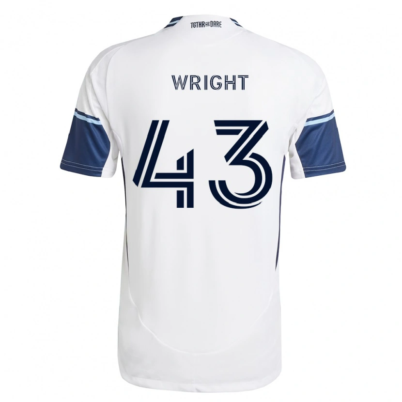 Danxen Mulher Camisola Trevor Wright #43 Branco Azul Real Principal 2026/27 Camisa