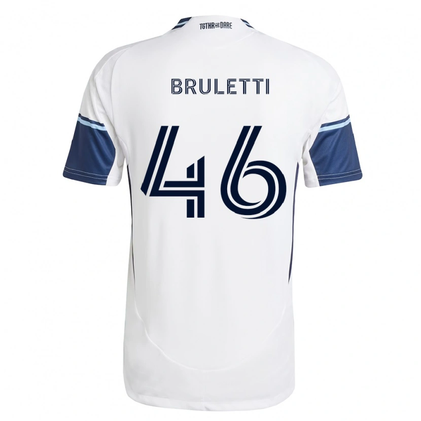 Danxen Mulher Camisola Cristiano Bruletti #46 Branco Azul Real Principal 2026/27 Camisa