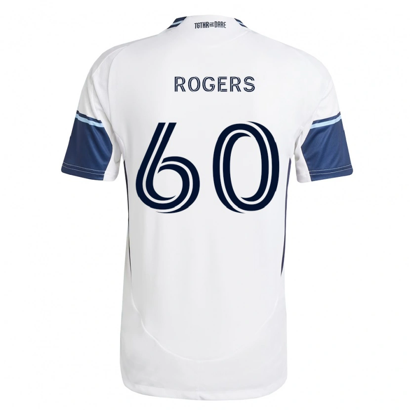 Danxen Mulher Camisola Sam Rogers #60 Branco Azul Real Principal 2026/27 Camisa