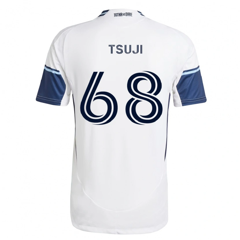 Danxen Mulher Camisola Yuma Tsuji #68 Branco Azul Real Principal 2026/27 Camisa