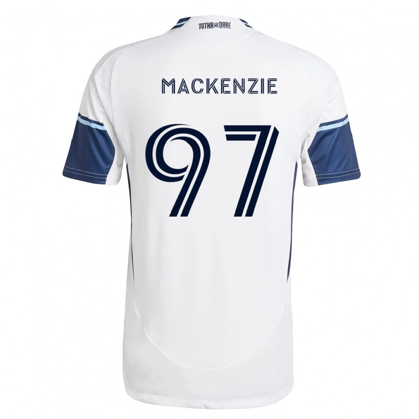Danxen Mulher Camisola Liam Mackenzie #97 Branco Azul Real Principal 2026/27 Camisa