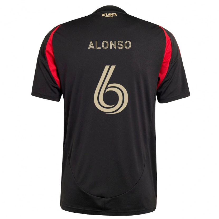 Danxen Mulher Camisola Júnior Alonso #6 Preto Vermelho Principal 2026/27 Camisa