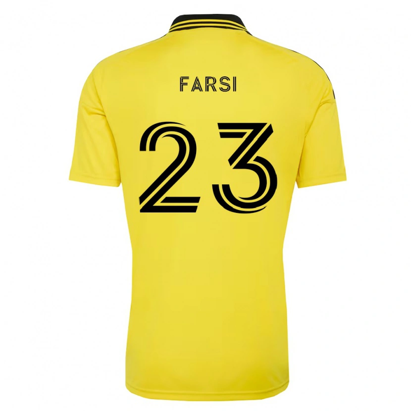 Danxen Mulher Camisola Mohamed Farsi #23 Amarelo Preto Principal 2026/27 Camisa