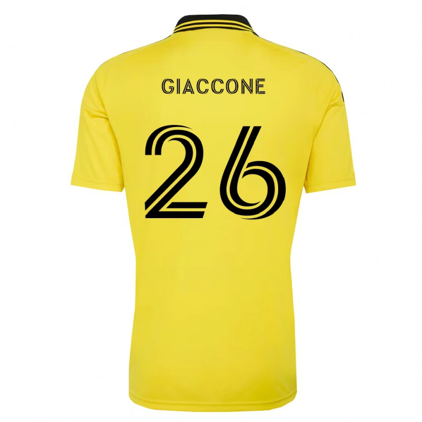 Danxen Mulher Camisola Lautaro Giaccone #26 Amarelo Preto Principal 2026/27 Camisa
