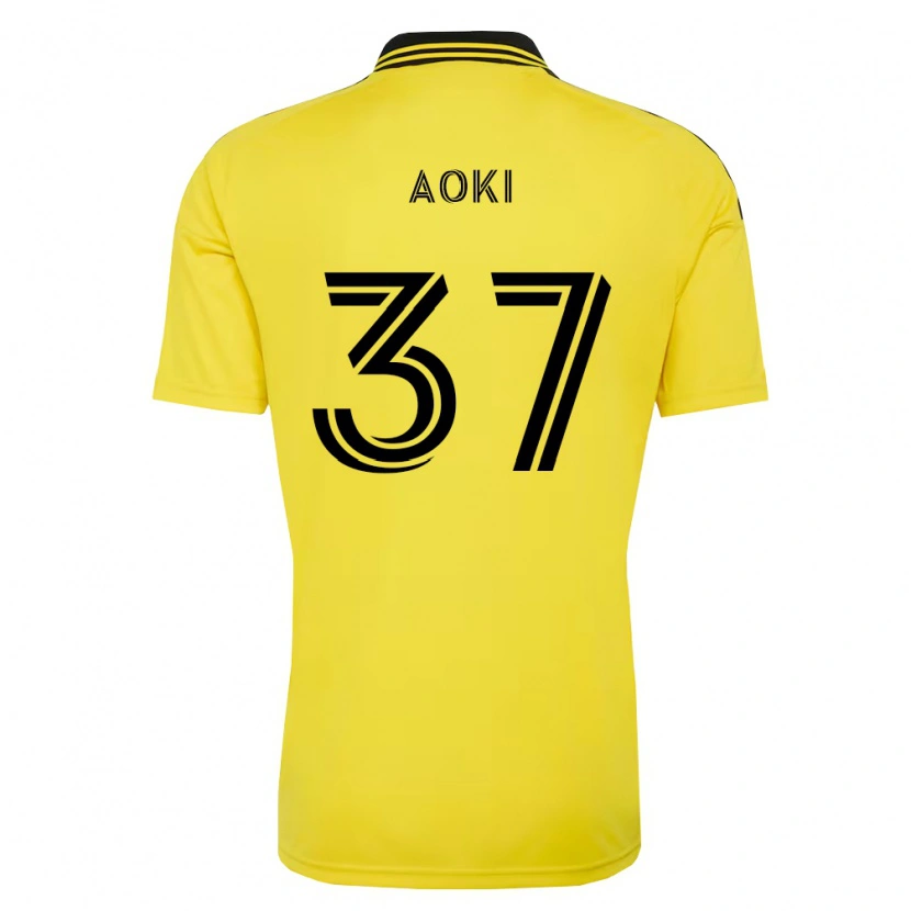 Danxen Mulher Camisola Rui Aoki #37 Amarelo Preto Principal 2026/27 Camisa