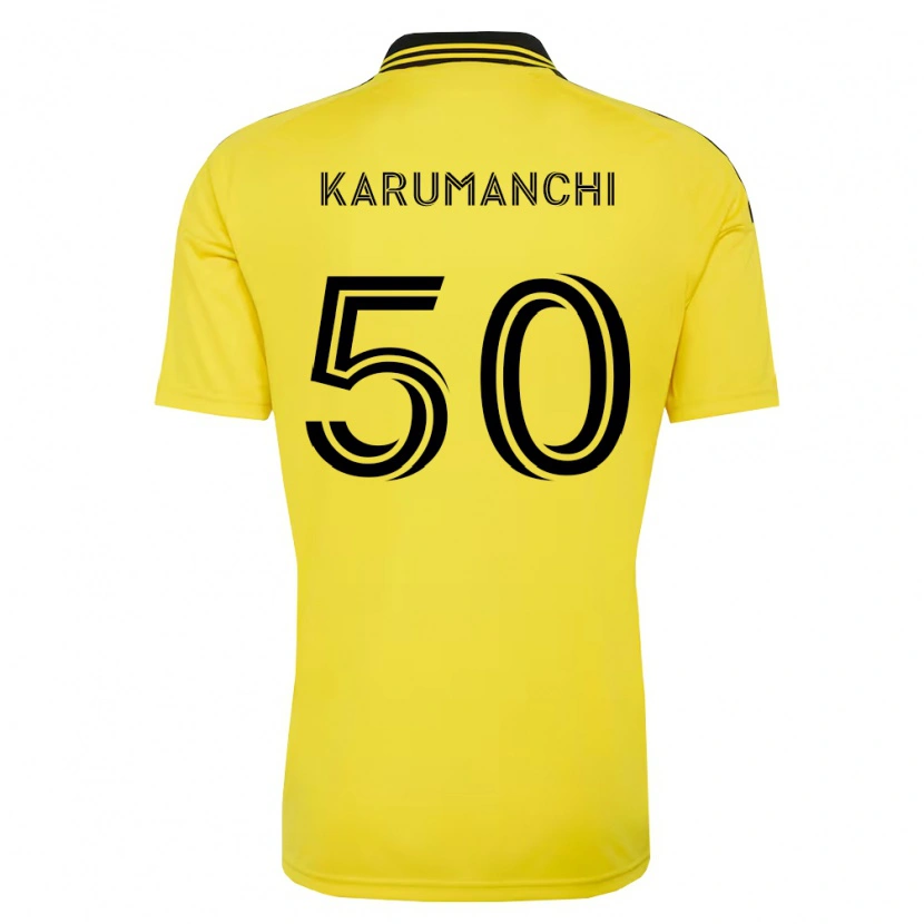 Danxen Mulher Camisola Tarun Karumanchi #50 Amarelo Preto Principal 2026/27 Camisa