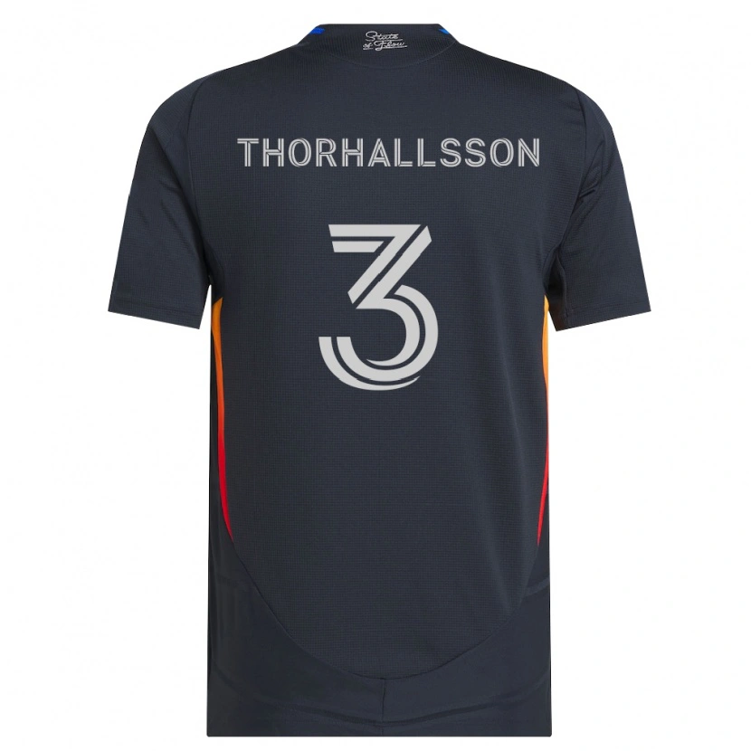 Danxen Mulher Camisola Dagur Dan Thórhallsson #3 Cinza Escuro Vermelho Principal 2026/27 Camisa