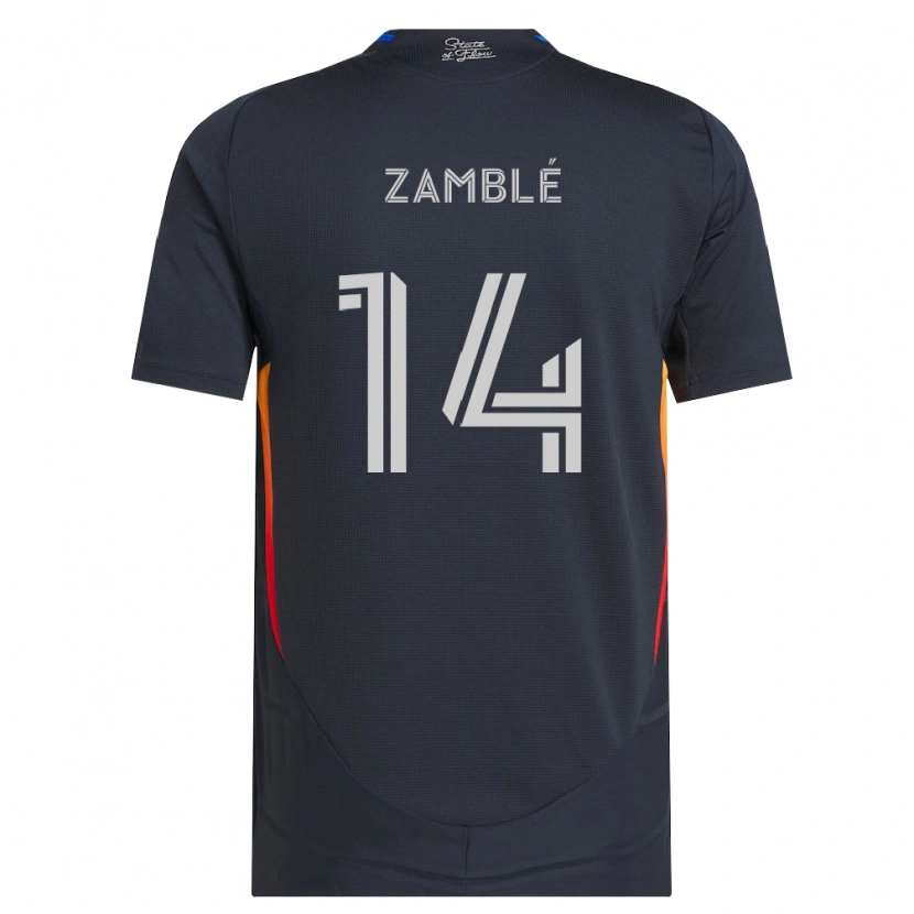 Danxen Mulher Camisola Bryan Zamblé #14 Cinza Escuro Vermelho Principal 2026/27 Camisa